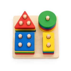 Wooden Shape & Color Stacking Puzzle for Kids
